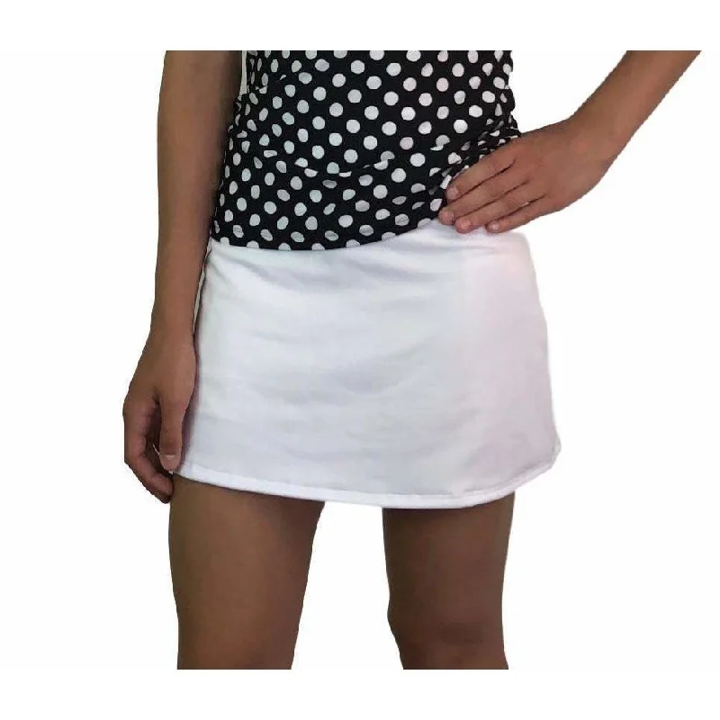 White Athletic Slim Golf Skirt w/ built in compression shorts and pockets high slit skirt White Athletic Slim Golf Skirt w/ built in compression shorts and pockets high slit skirt
