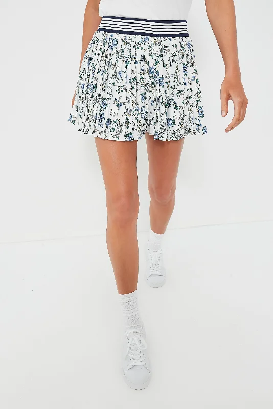 White Wildflower 14 Inch Lexi Tennis Skirt velvet skirt plush
