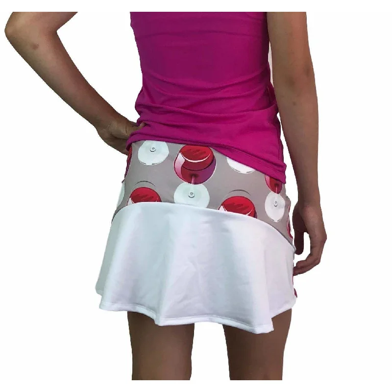Wine Print Athletic Flutter Golf, Running, Tennis Skort w/ pockets- Golf Skirt wrap skirt elegant Wine Print Athletic Flutter Golf, Running, Tennis Skort w/ pockets- Golf Skirt wrap skirt elegant
