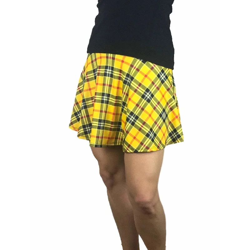 Yellow Plaid Athletic Flare Skort - Running Skirt tulle skirt dreamy