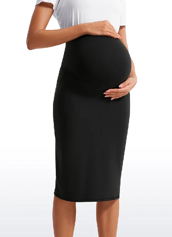 Butterluxe Maternity Midi Skirts high slit skirt