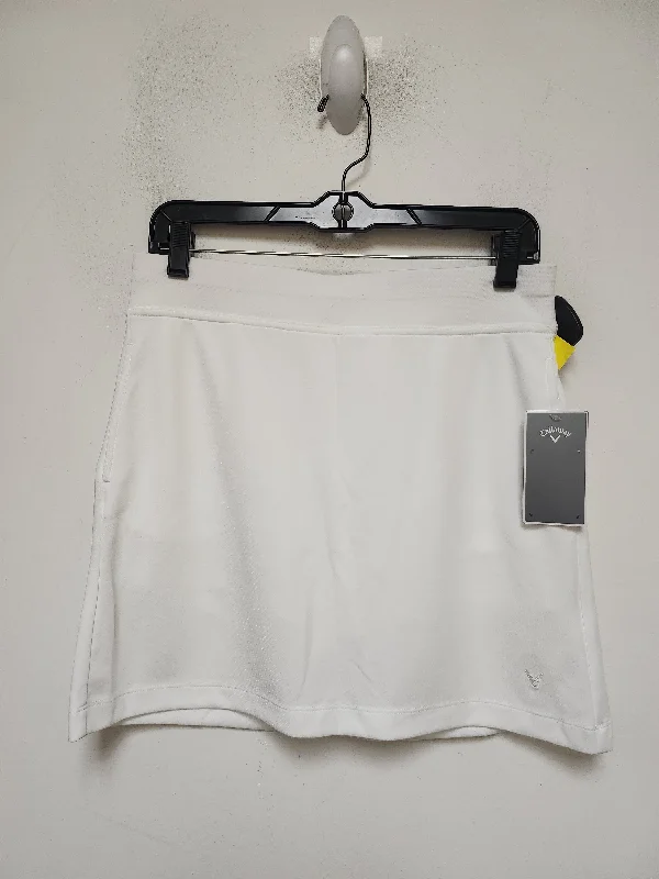 Athletic Skirt By Callaway In White, Size: S zip skirt side