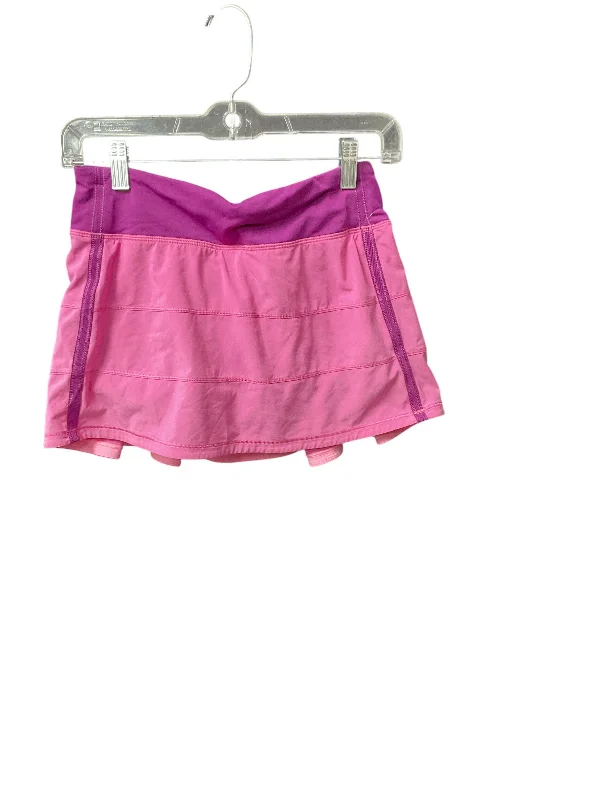 Athletic Skirt By Lululemon In Pink, Size: 4 leather skirt sleek