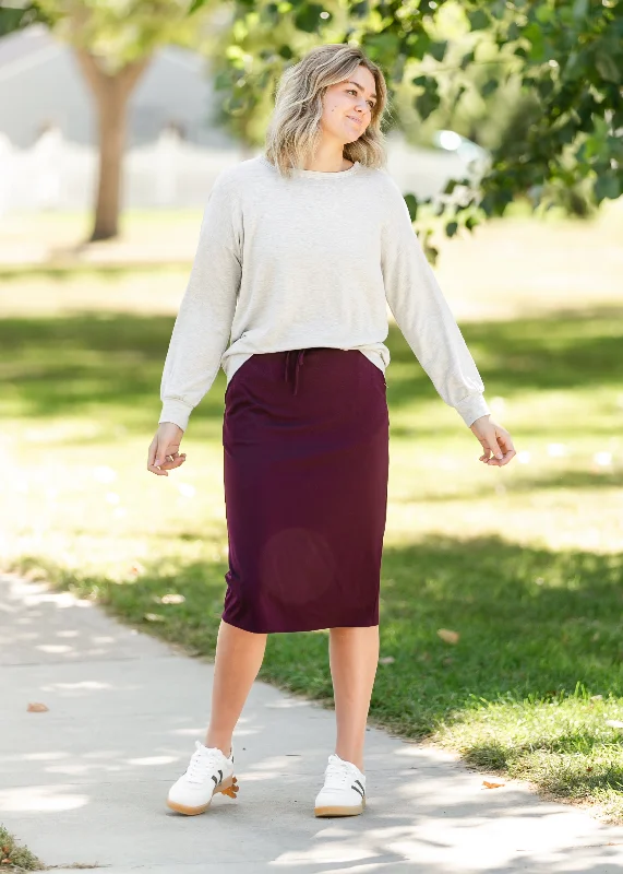 Jordan Knit Midi Skirt leather skirt refined