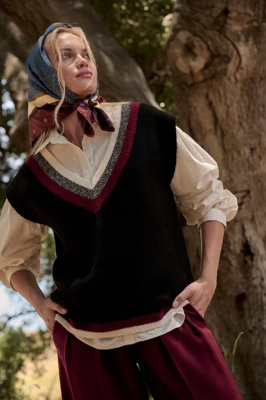 Game Set Match Varsity-Stripe Sweater Vest Sweater Knitwear Pullover