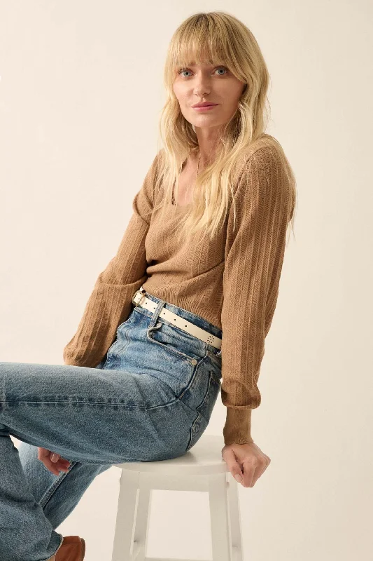 Keep the Faith Herringbone Knit Sweater Turtle Neck Boat Neck Asymmetrical Neck