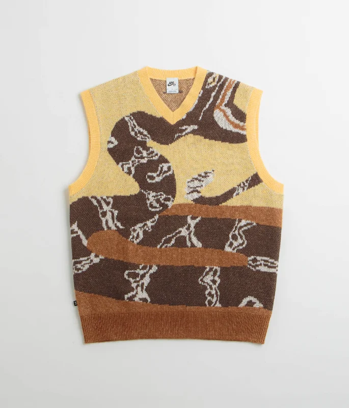 Nike SB Snake Sweater Vest - Celestial Gold / Light British Tan Mesh Fabric Canvas Fabric Denim Fabric Nike SB Snake Sweater Vest - Celestial Gold / Light British Tan Mesh Fabric Canvas Fabric Denim Fabric