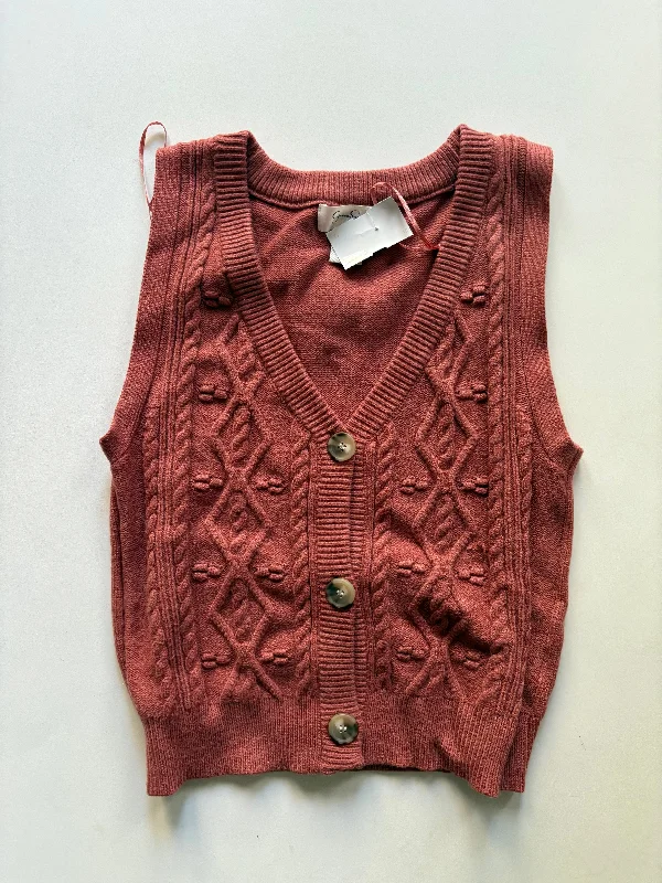 Vest Sweater By Jessica Simpson In Orange, Size: M Thin Thick Dense