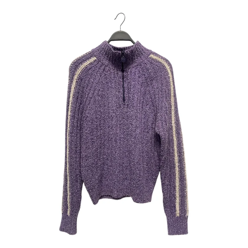 OPEN YY/Sweater/1/Acrylic/PPL/QUARTER ZIP Hooded Caped Shawl Collar