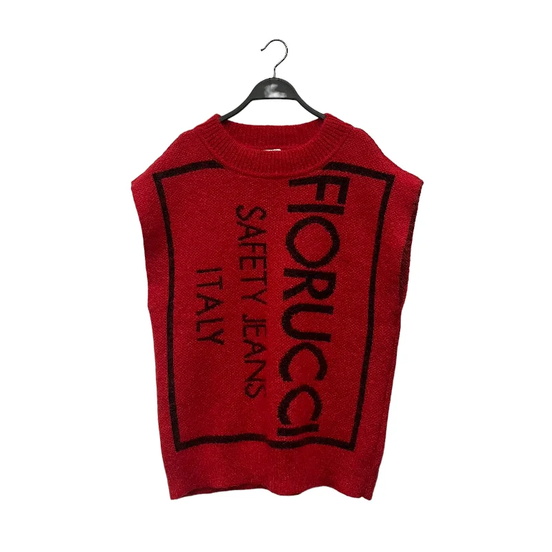 FIORUCCI/Sweater/L/Wool/RED/Safety Jeans Mohair Sweater Turtle Neck Boat Neck Asymmetrical Neck FIORUCCI/Sweater/L/Wool/RED/Safety Jeans Mohair Sweater Turtle Neck Boat Neck Asymmetrical Neck
