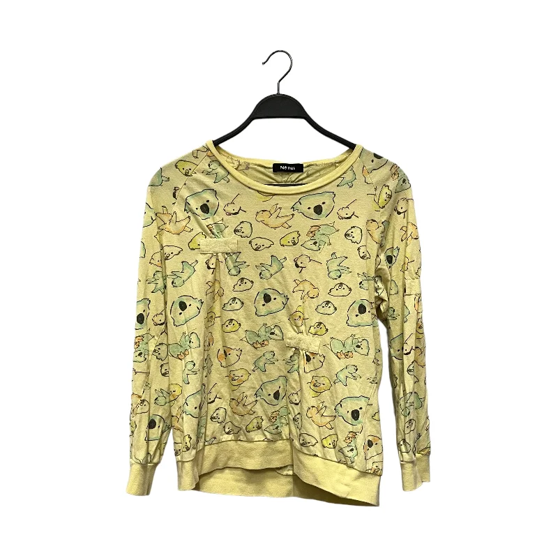 Ne-net/Sweater/3/All Over Print/Cotton/YEL/ Fitted Loose Oversized