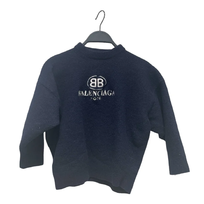 BALENCIAGA/Heavy Sweater/36/Cashmere/NVY/ Real Fur Shearling Chenille