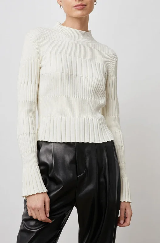 CHER SWEATER - WHITE Herringbone Houndstooth Plaid