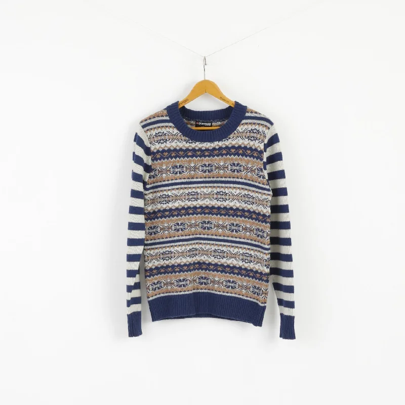 Brandsdal Norway Women L Jumper Blue Wool Crew Neck Nordic Long Sweater Embroidered Appliqued Beaded Brandsdal Norway Women L Jumper Blue Wool Crew Neck Nordic Long Sweater Embroidered Appliqued Beaded