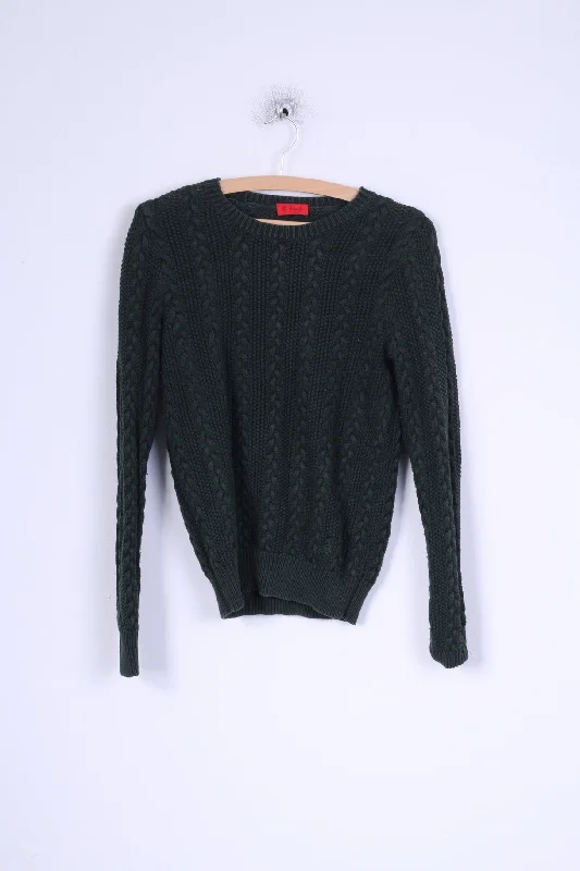 Pringle Of Scotland Womens S Jumper Green Cotton Knitted Sweater Top Chenille Brocade Lace Pringle Of Scotland Womens S Jumper Green Cotton Knitted Sweater Top Chenille Brocade Lace
