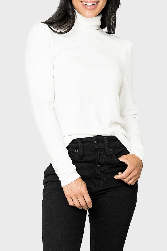 Essential Turtleneck Soft Sweater Knit Top With Puff Sleeve Nylon Fabric Polyester Fabric Spandex Fabric Essential Turtleneck Soft Sweater Knit Top With Puff Sleeve Nylon Fabric Polyester Fabric Spandex Fabric
