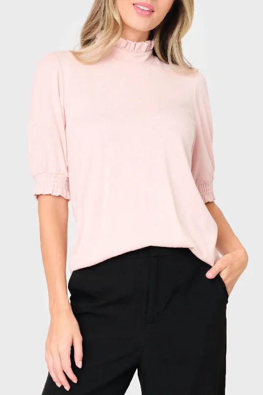 Feminine Mock Neck Luxe Sweater Graphic Sweater Embroidered Appliqued