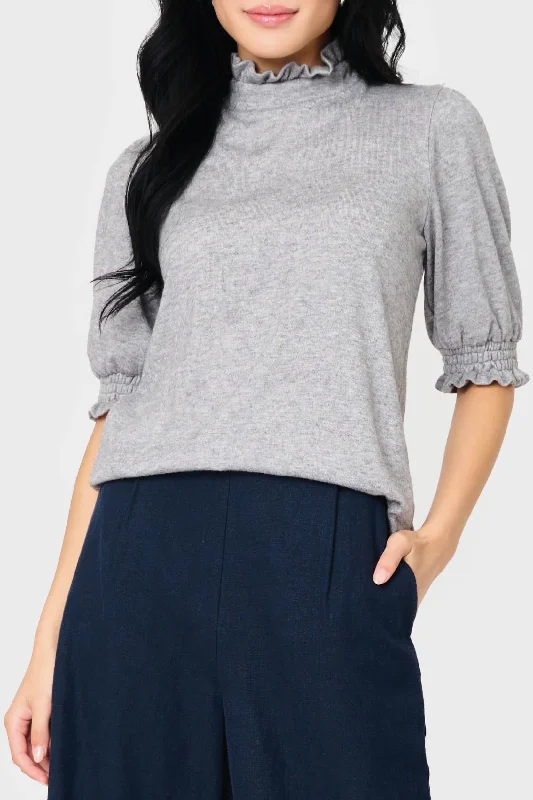 Feminine Mock Neck Luxe Sweater Fleece Fabric Down Fabric Feather Fabric