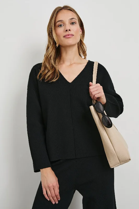 HOLLYN SWEATER - BLACK Oversized Loose Flowy