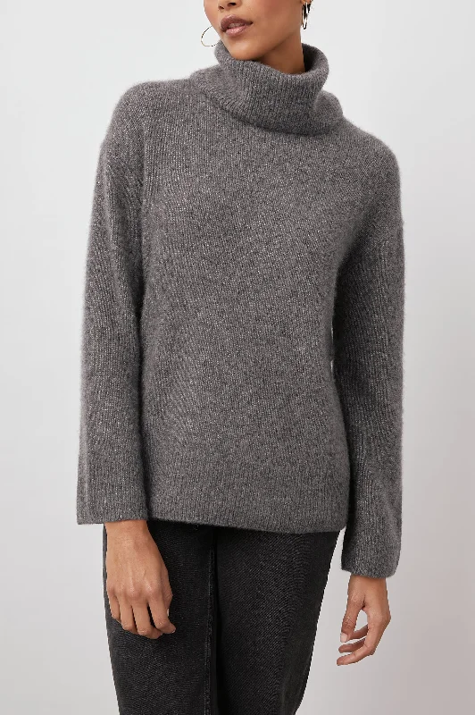 IMOGEN SWEATER - THUNDER Cable Knit Ribbed Knit Lace Knit