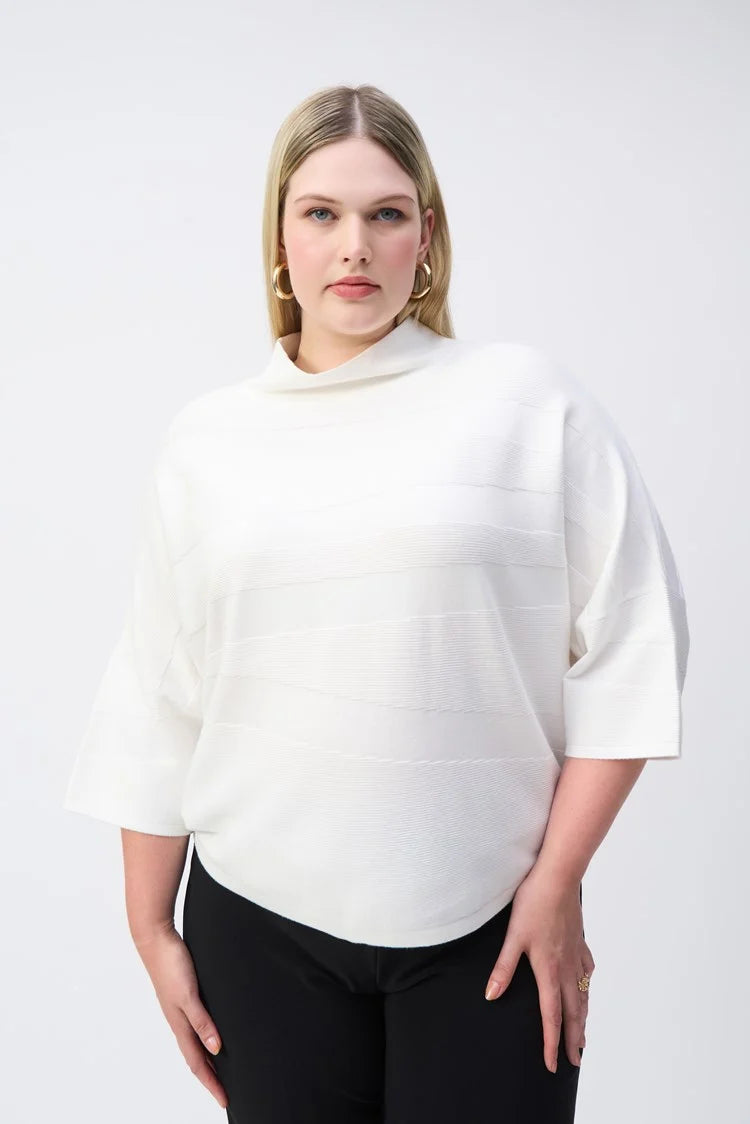 Joseph Ribkoff Sweater Knit Mock Neck Boxy Top Turtle Neck Boat Neck Asymmetrical Neck Joseph Ribkoff Sweater Knit Mock Neck Boxy Top Turtle Neck Boat Neck Asymmetrical Neck