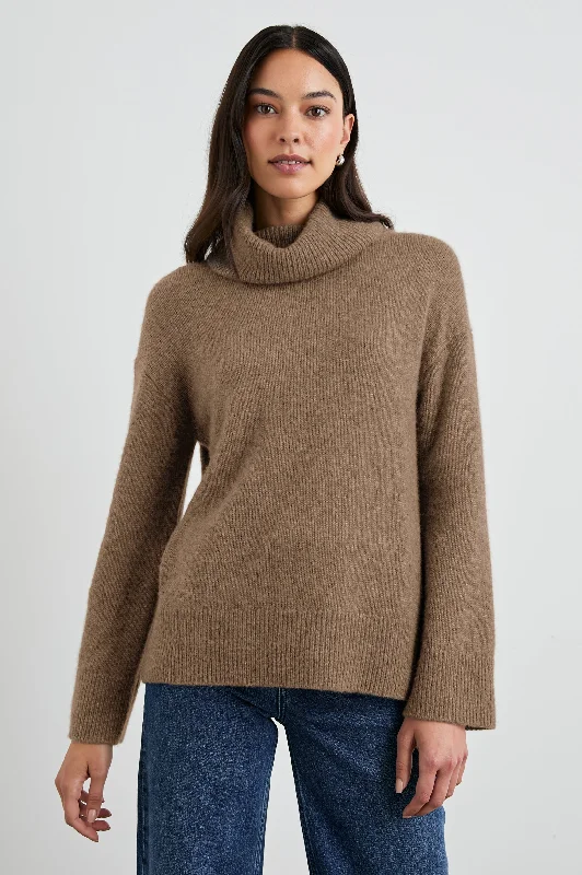 NADINE SWEATER - OATMEAL Beaded Sweater Sequined Faux Fur