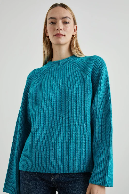 RITA SWEATER - MARINE Terry Blend Velvet Blend Canvas Blend