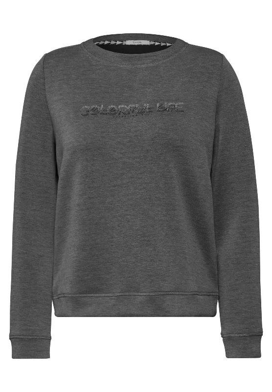 Silk-Look Sweater mit Print Handmade Hand-knitted Hand-woven