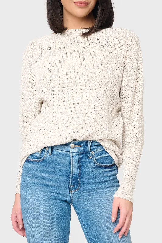 Slouchy Off Shoulder Open Stitch Sweater Plaid Sweater Polka Dot Checkered