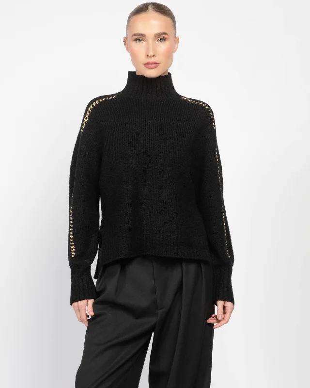 Turtleneck Sweater Ribbed Striped Patterned