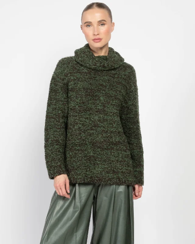 Twist Turtleneck Sweater Neon Metallic Matte