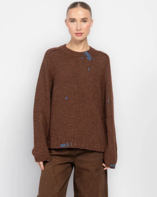 Abuela Sweater Chenille Brocade Lace