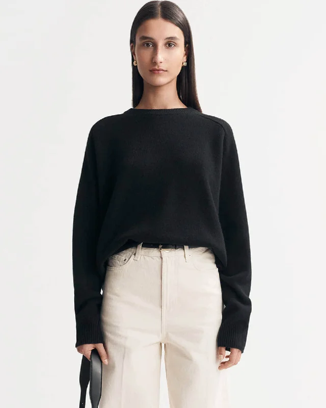 Boyfriend O-Neck Sweater Print Jacquard Patchwork