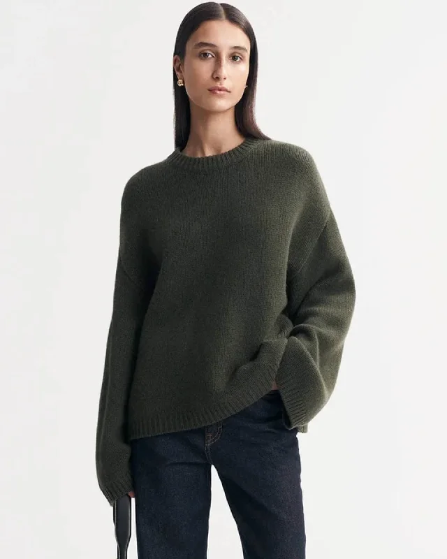 Chunky O-Neck Sweater Tailored Straight A-Line