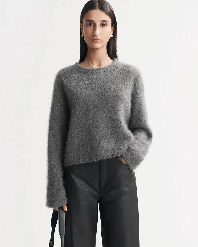 Cuddle O-Neck Sweater Notch Collar Peter Pan Collar Cowl Neck