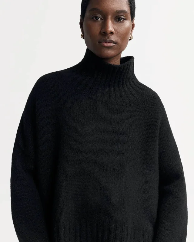 Girlfriend Turtleneck Sweater Cotton Fabric Linen Fabric Terry Fabric