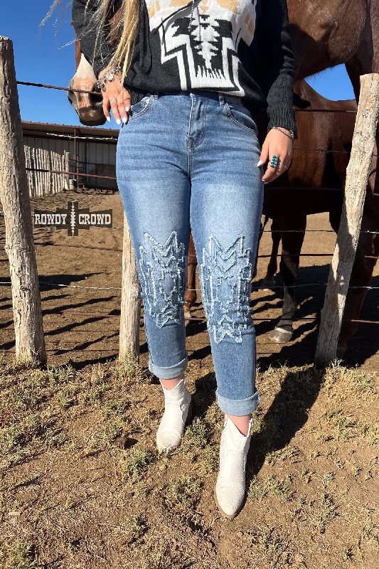 Annie Aztec Jeans Stylish Tapered Fit Jeans