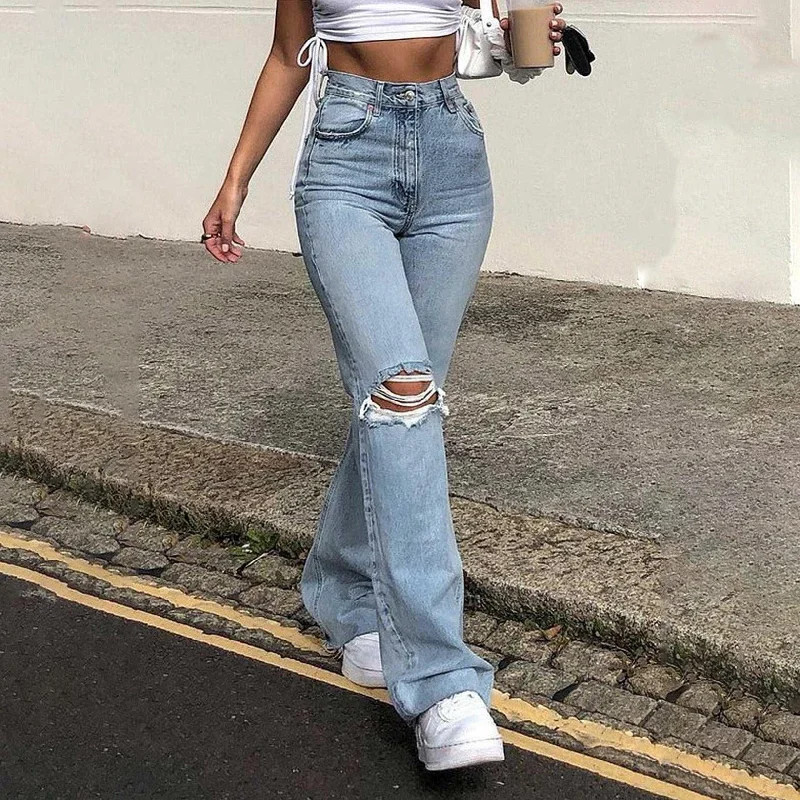 Autumn Fashion New Women's Jeans Y2K High Street Waist Denim Trousers Cotton Baggy Jeans Young Loose Women's Classic Pants Fashionable Cropped Denim Jeans