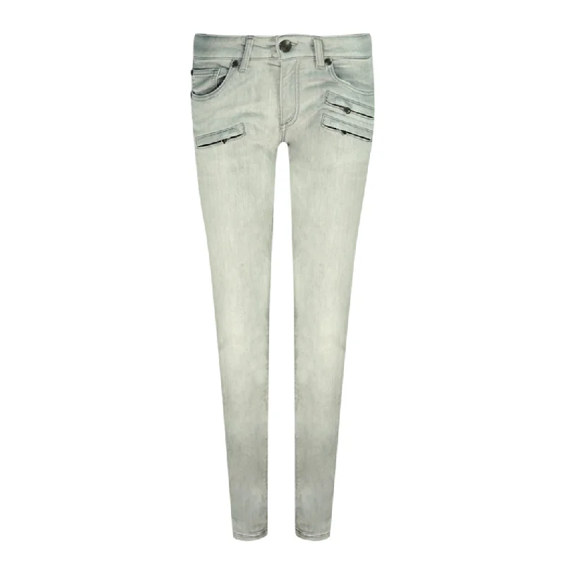Balmain Fp55205Ji5202 Grey Jeans Stylish Paperbag Waist Denim