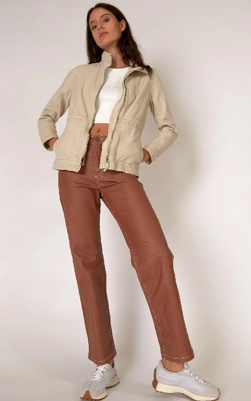 Betzy Coated Denim Copper Jeans Stylish High-Waisted Denim