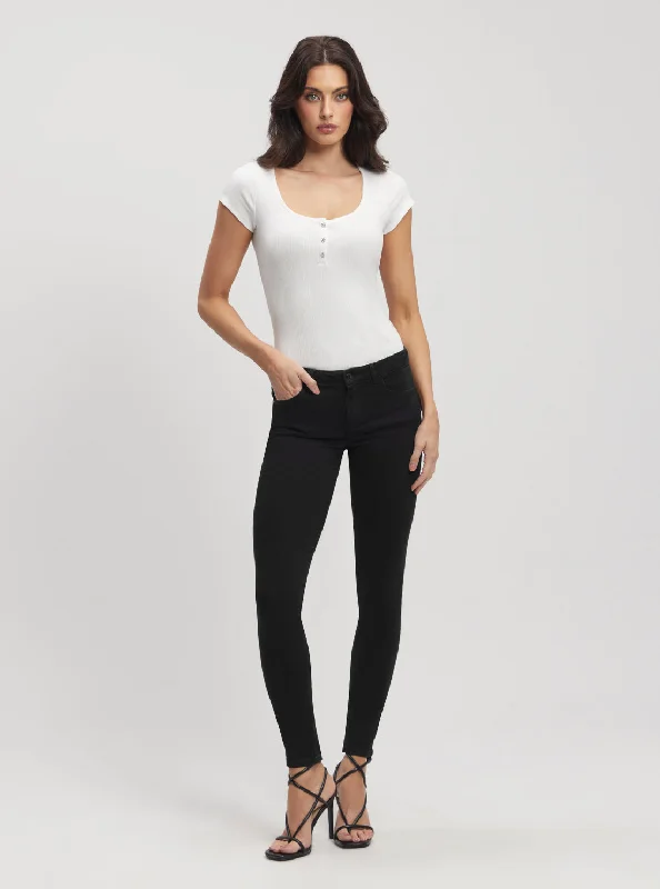 Curve X Mid-Rise Skinny Jeans in Dark Wash Trendy Skinny Fit Jeans