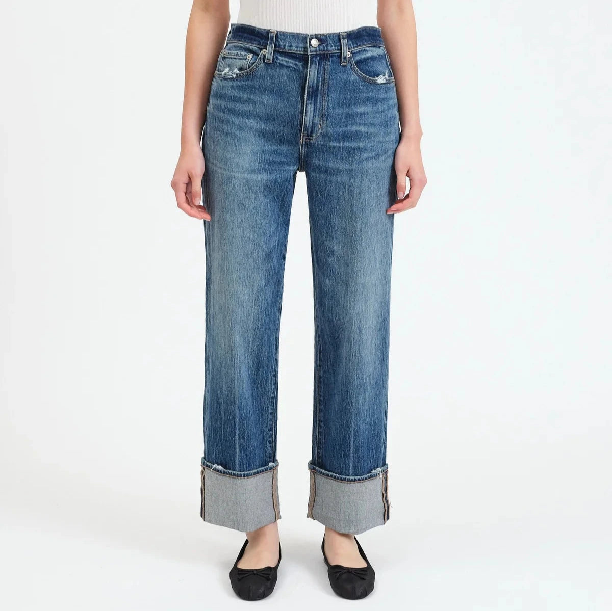 Daze Eastside Loose Cuff Jeans Stylish Bootcut Denim Jeans