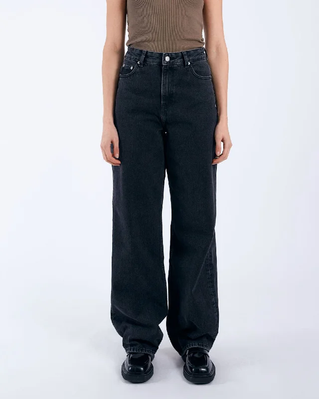 Donna Baggy Jeans - Retro Black Stylish High-Rise Mom Jeans
