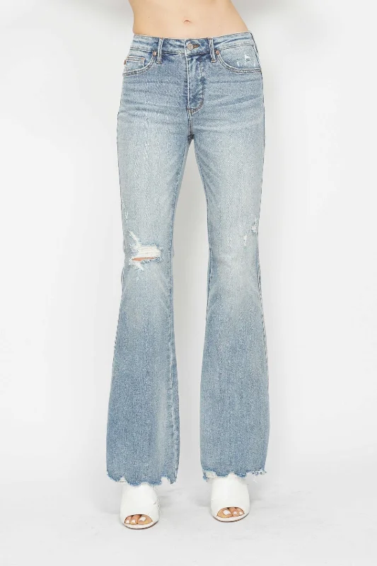Girl Next Door Judy Blue Flare Jeans Cozy Stretch High-Waist Jeans