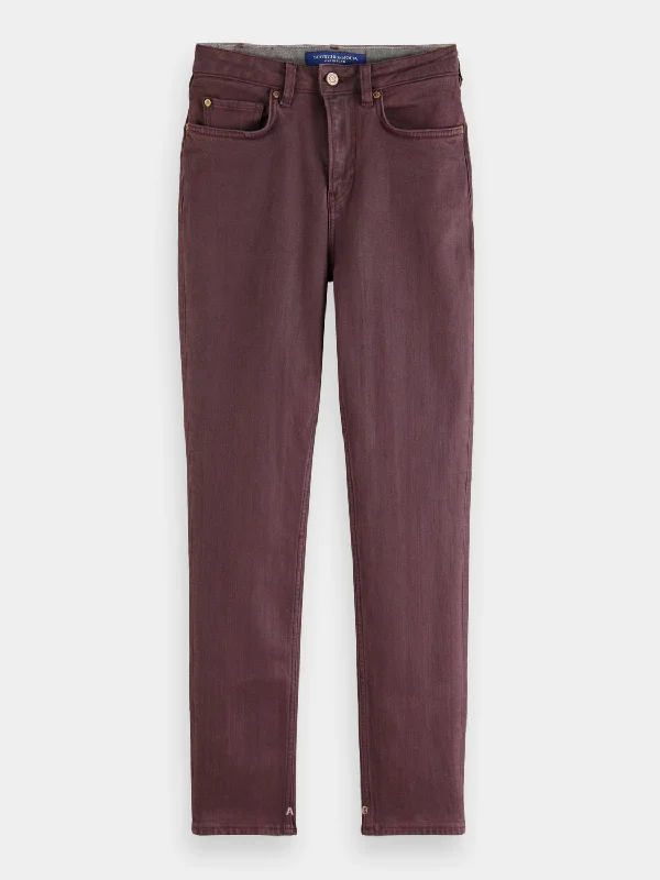 High Five slim-fit coated jeans Elegant Raw Hem Jeans