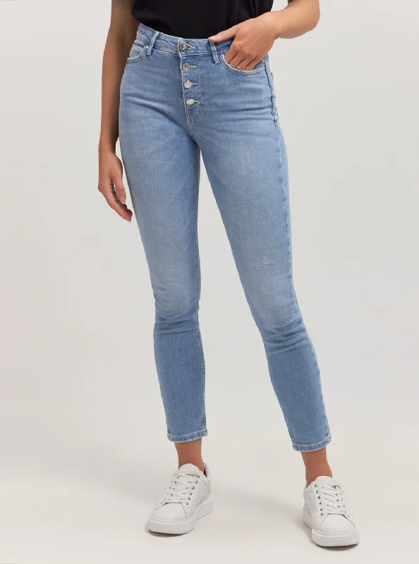 High-Rise 1981 Skinny Denim Jeans In Mid Wash Chic Dark-Wash Skinny Jeans