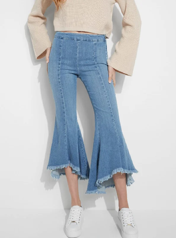 High-Rise Flare Denim Jeans in Sophia Wash Comfortable Low-Rise Jeans