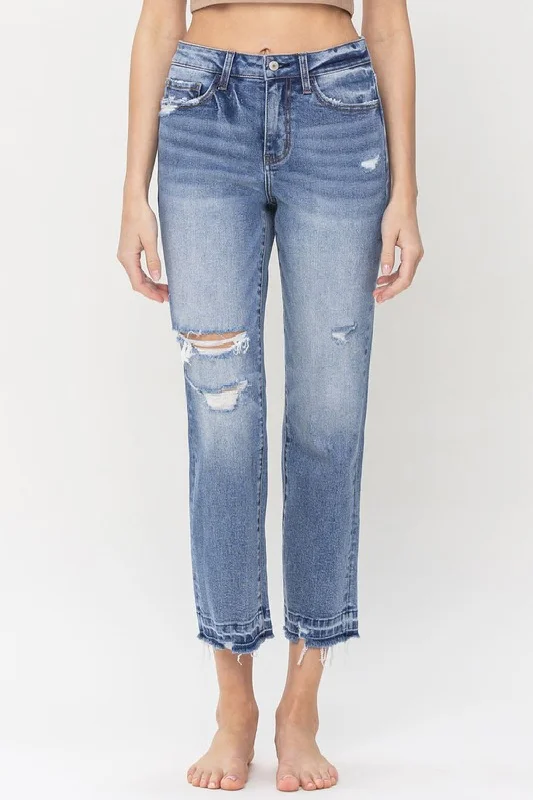 Indigo Sunset High Rise Cotton Womens Denim Jeans Trendy Bootcut High-Waisted Jeans