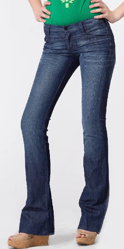 Indigo Wash Faded Bootcut Jeans Stylish Cargo Style Jeans