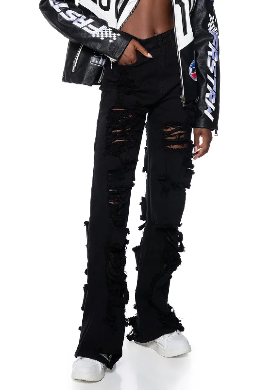 LANA HIGH RISE SUPER DISTRESSED JEANS Comfortable Ankle Jeans